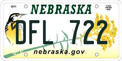 NE license plate DFL722