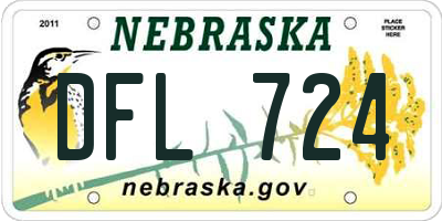 NE license plate DFL724
