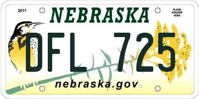 NE license plate DFL725