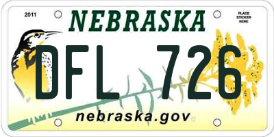 NE license plate DFL726