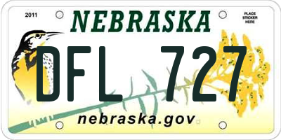 NE license plate DFL727