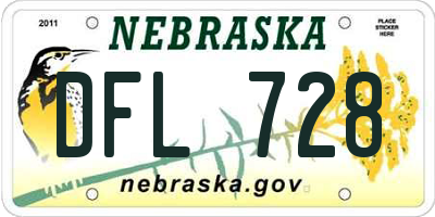 NE license plate DFL728