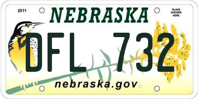 NE license plate DFL732