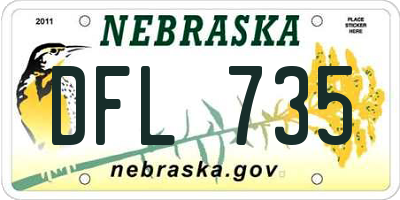NE license plate DFL735