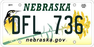 NE license plate DFL736