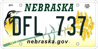 NE license plate DFL737
