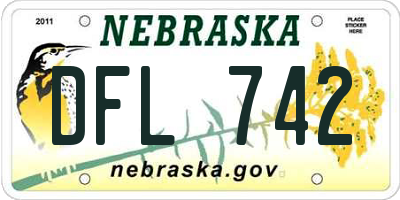 NE license plate DFL742