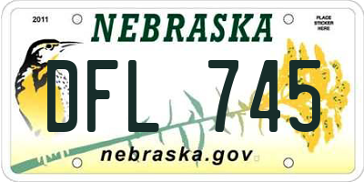 NE license plate DFL745