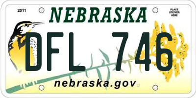NE license plate DFL746