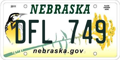 NE license plate DFL749