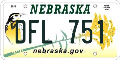 NE license plate DFL751