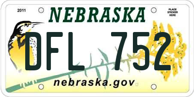 NE license plate DFL752