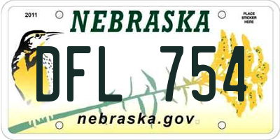 NE license plate DFL754