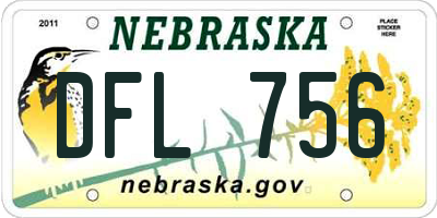 NE license plate DFL756