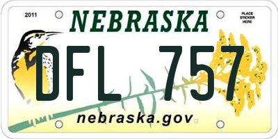 NE license plate DFL757