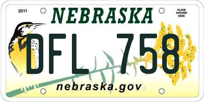 NE license plate DFL758