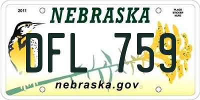 NE license plate DFL759