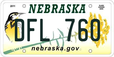 NE license plate DFL760