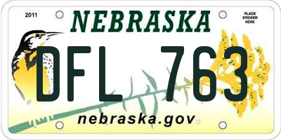 NE license plate DFL763