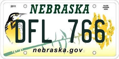 NE license plate DFL766