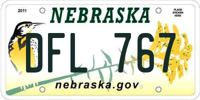 NE license plate DFL767