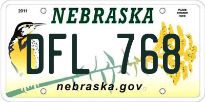 NE license plate DFL768
