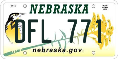 NE license plate DFL771