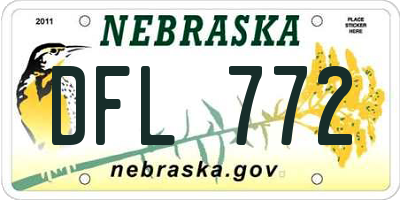 NE license plate DFL772