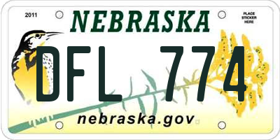 NE license plate DFL774