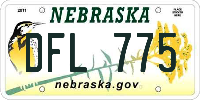 NE license plate DFL775