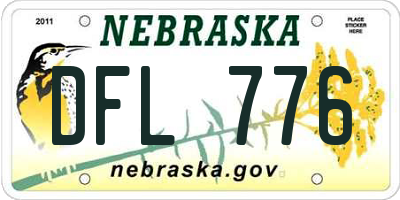 NE license plate DFL776