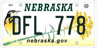 NE license plate DFL778