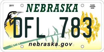 NE license plate DFL783