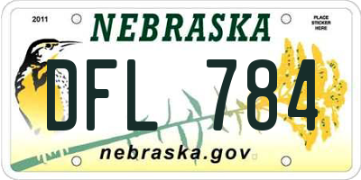 NE license plate DFL784