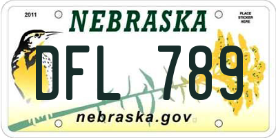 NE license plate DFL789