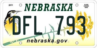 NE license plate DFL793