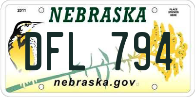 NE license plate DFL794
