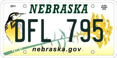 NE license plate DFL795