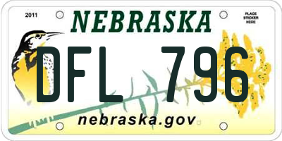 NE license plate DFL796