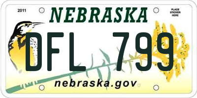 NE license plate DFL799