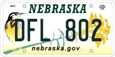 NE license plate DFL802