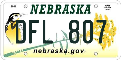 NE license plate DFL807