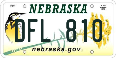 NE license plate DFL810