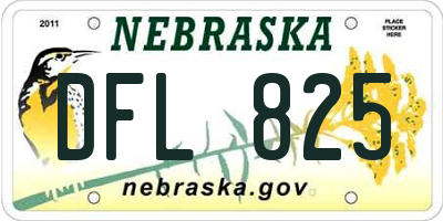 NE license plate DFL825