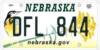 NE license plate DFL844