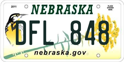 NE license plate DFL848
