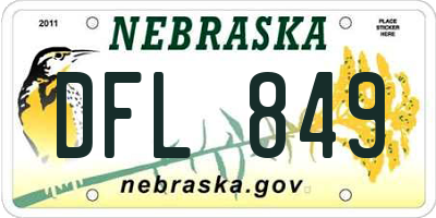 NE license plate DFL849