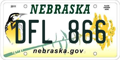 NE license plate DFL866