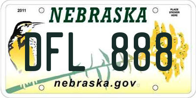 NE license plate DFL888