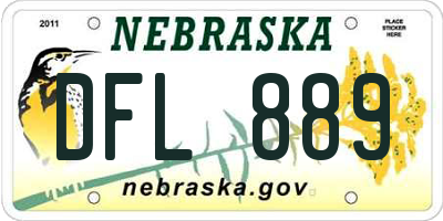 NE license plate DFL889